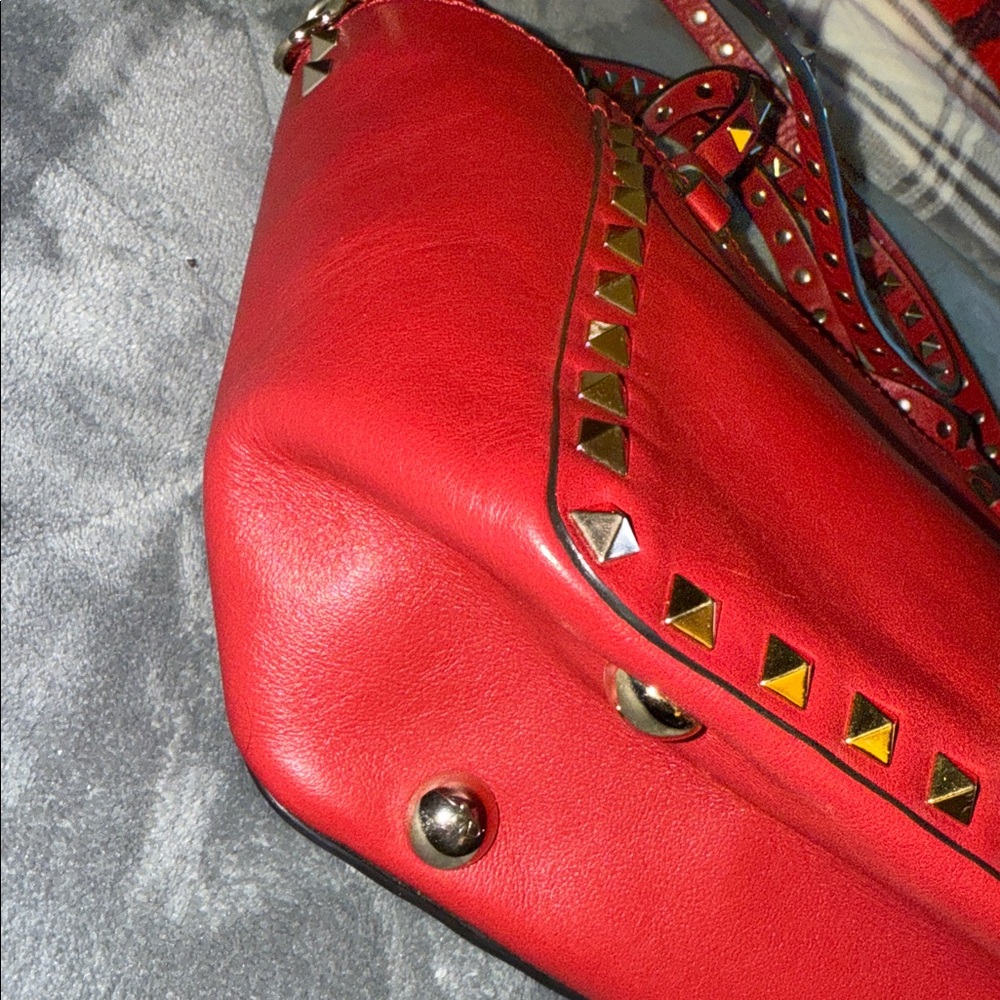 Preloved Valentino Garavani mini Rockstud 2 way bag excellent condition RED - Picture 6 of 13